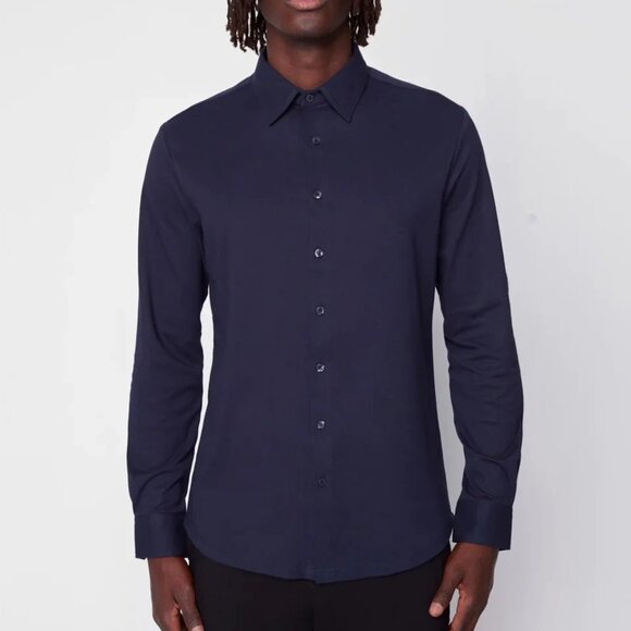 Projek Raw Navy Long Sleeve Knit Shirt - Picture 1 of 3
